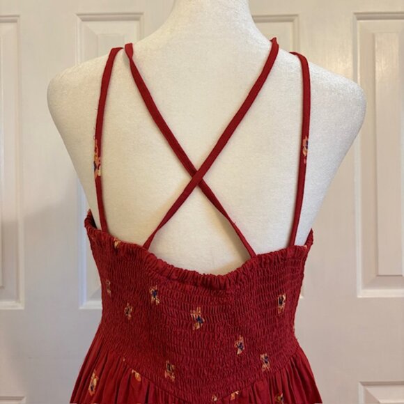 NWT Angie Multicolor Paisley Print Strappy Smocked Wide Leg Jumpsuit Size Large - Picture 7 of 11